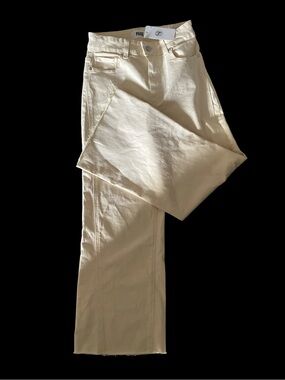 PAIGE Butter Yellow  Straight-Leg Jeans